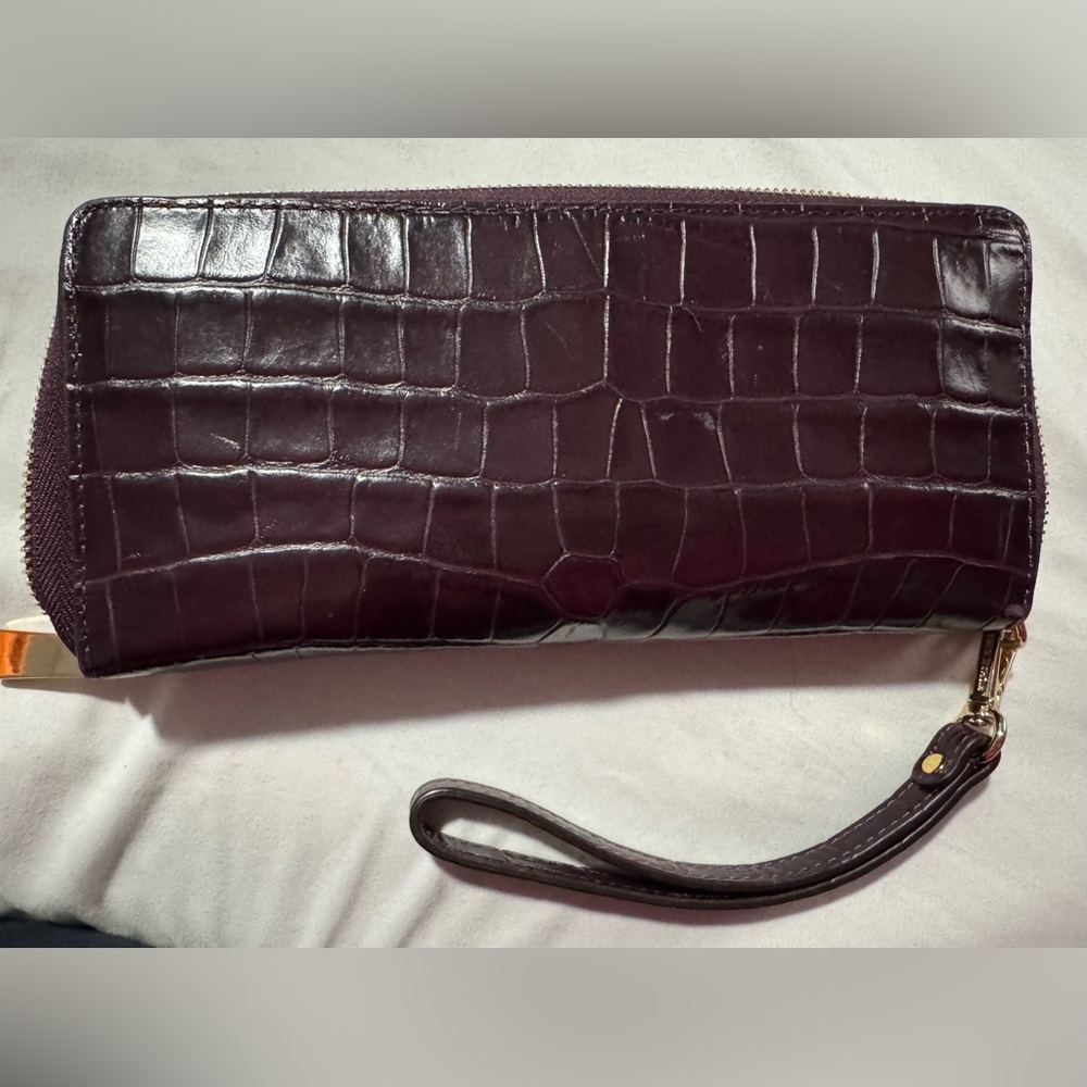 Michael Kors Purple Croc-Embossed Wristlet - Picture 8 of 10